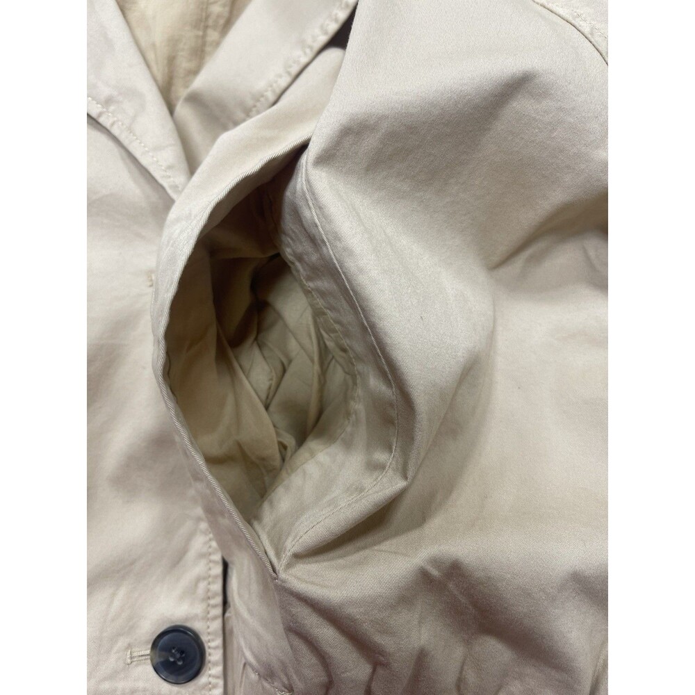 Anthropologie Maeve Cropped Trench Coat Khaki Double Breasted Preppy Size XL NWT - Picture 13 of 14